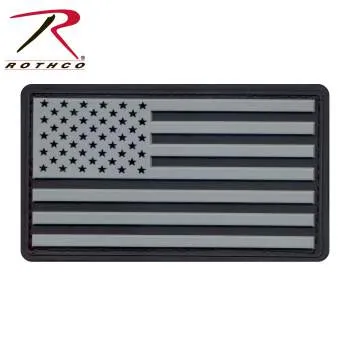 PVC US Flag Patch With Hook Back