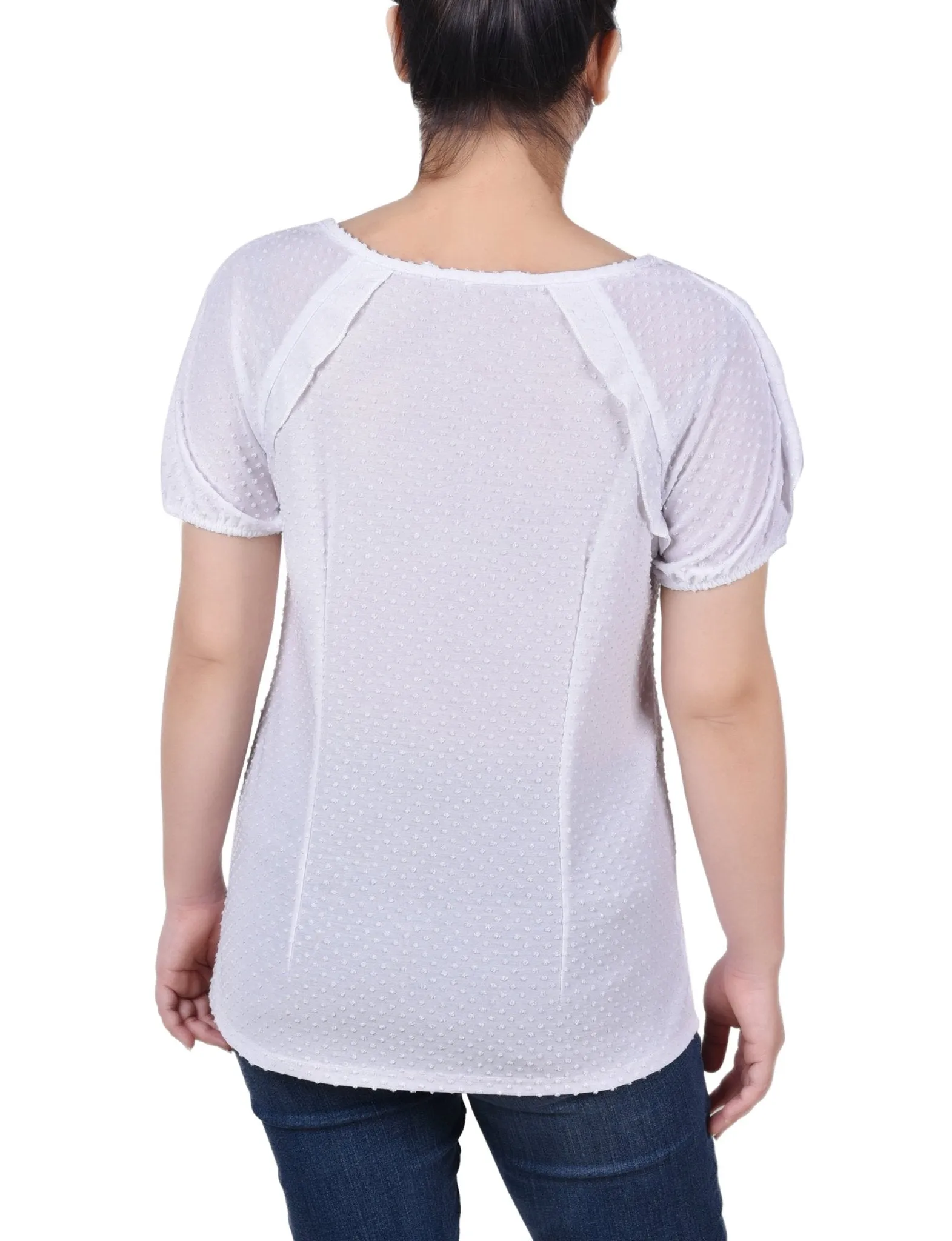 Short Sleeve Swiss Dot Top - Petite