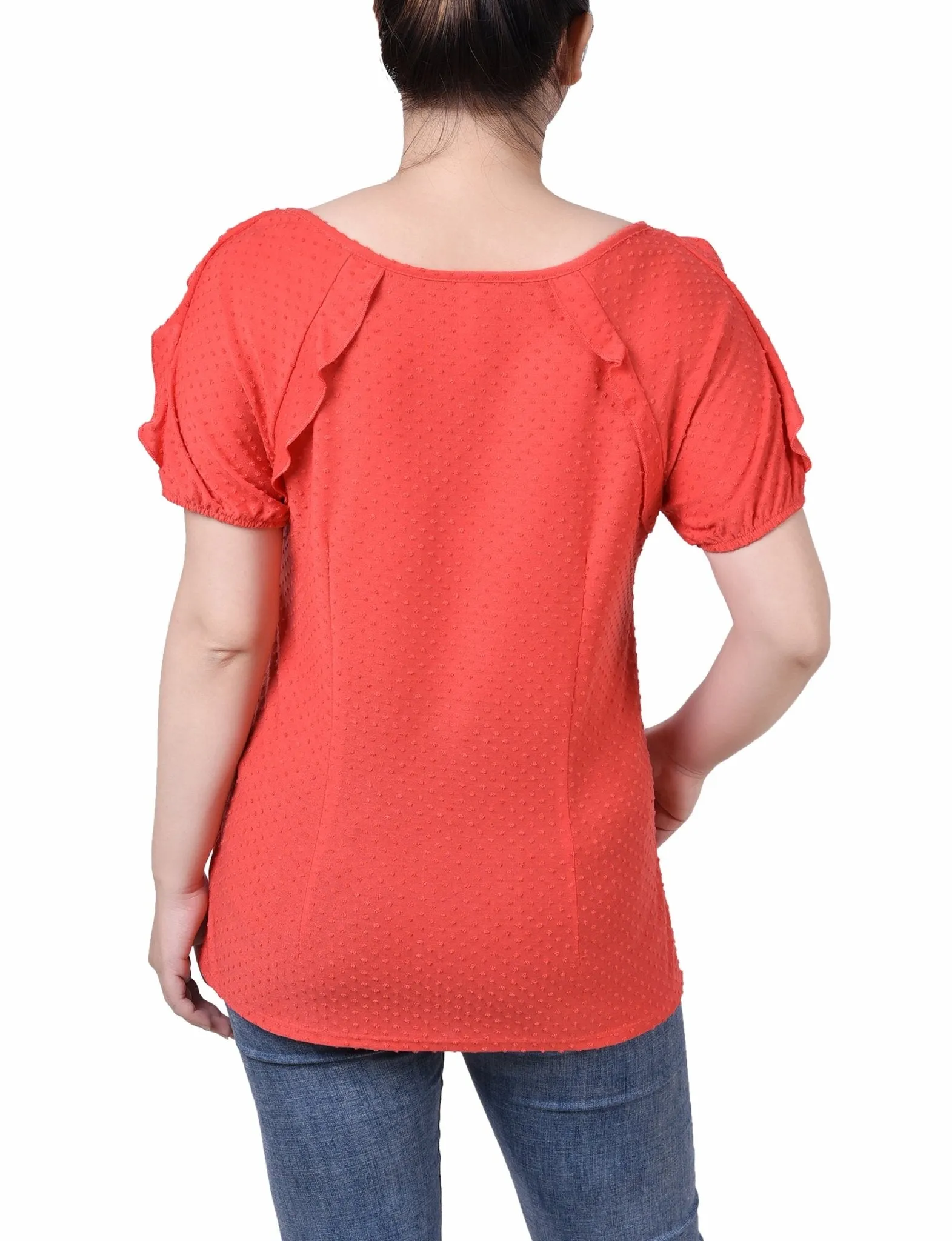 Short Sleeve Swiss Dot Top - Petite