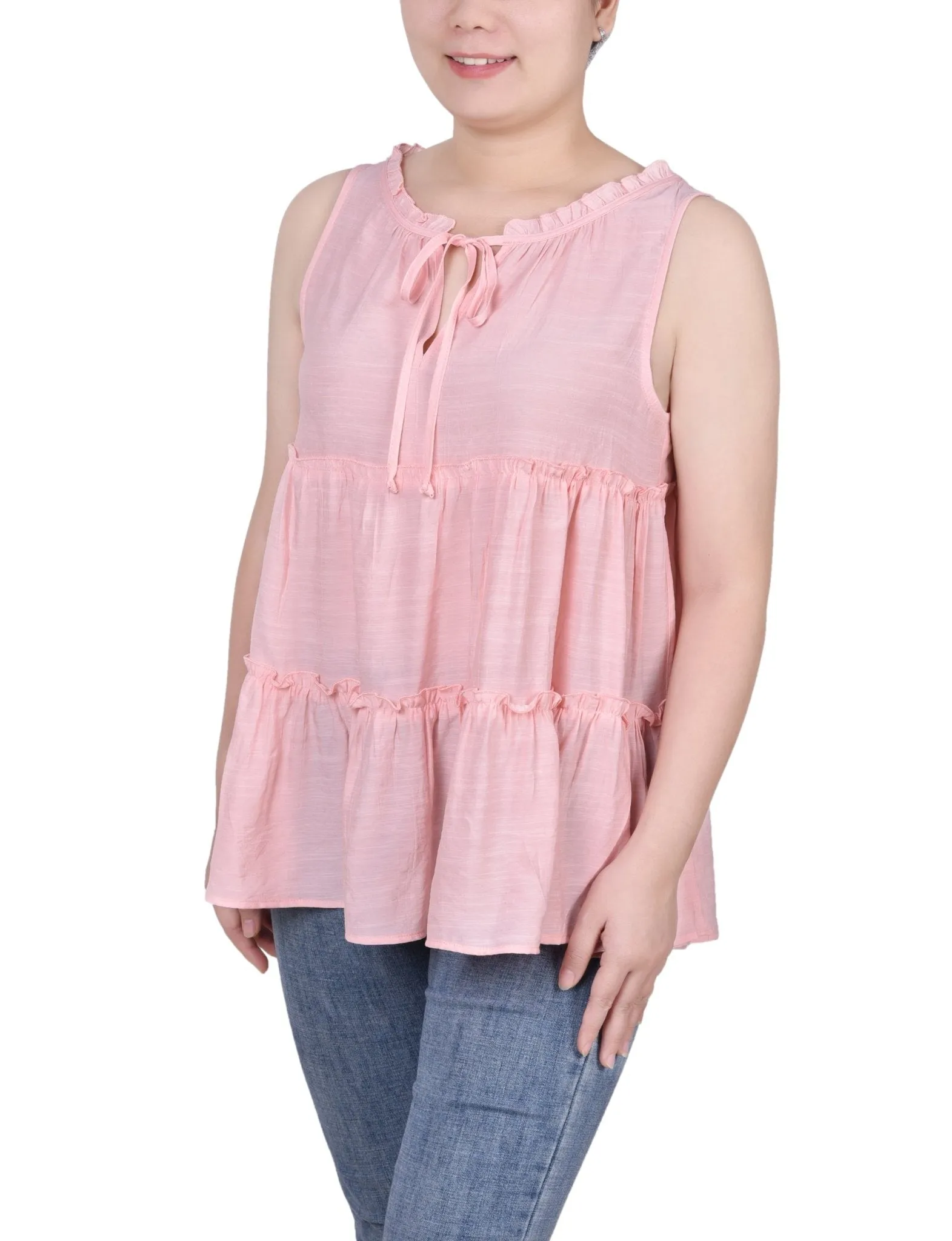 Sleeveless Tiered Blouse - Petite