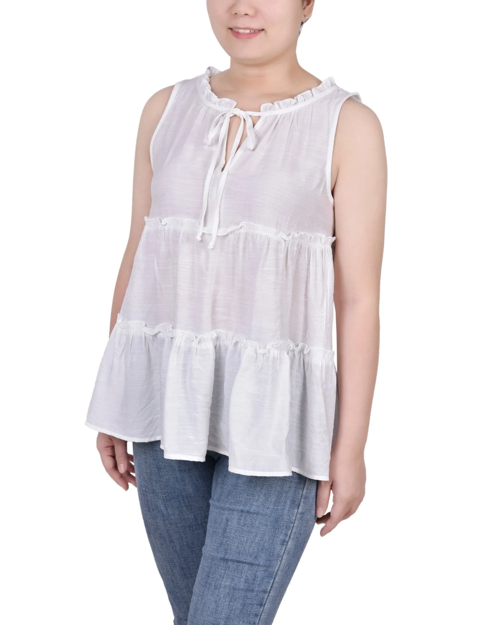 Sleeveless Tiered Blouse - Petite