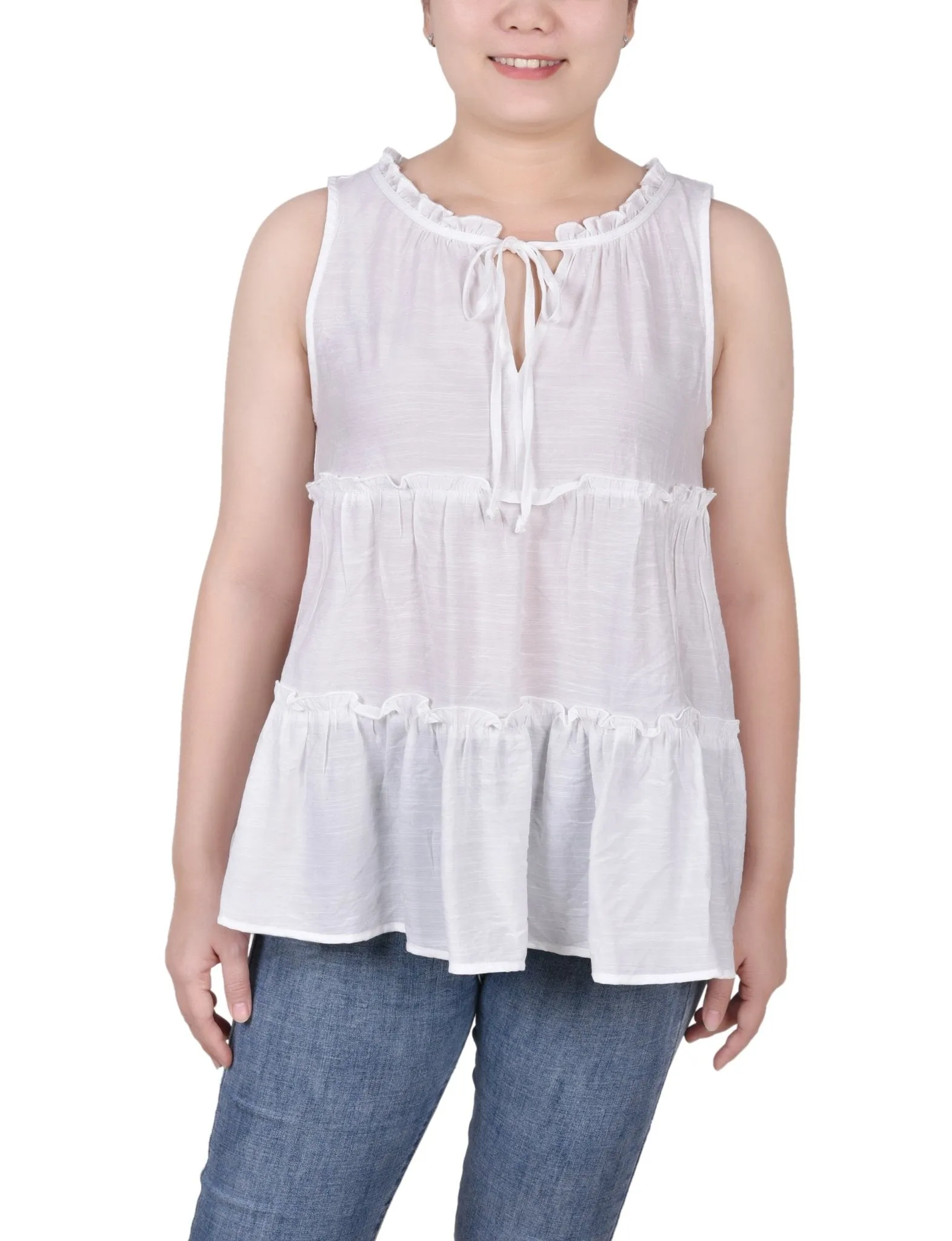 Sleeveless Tiered Blouse - Petite