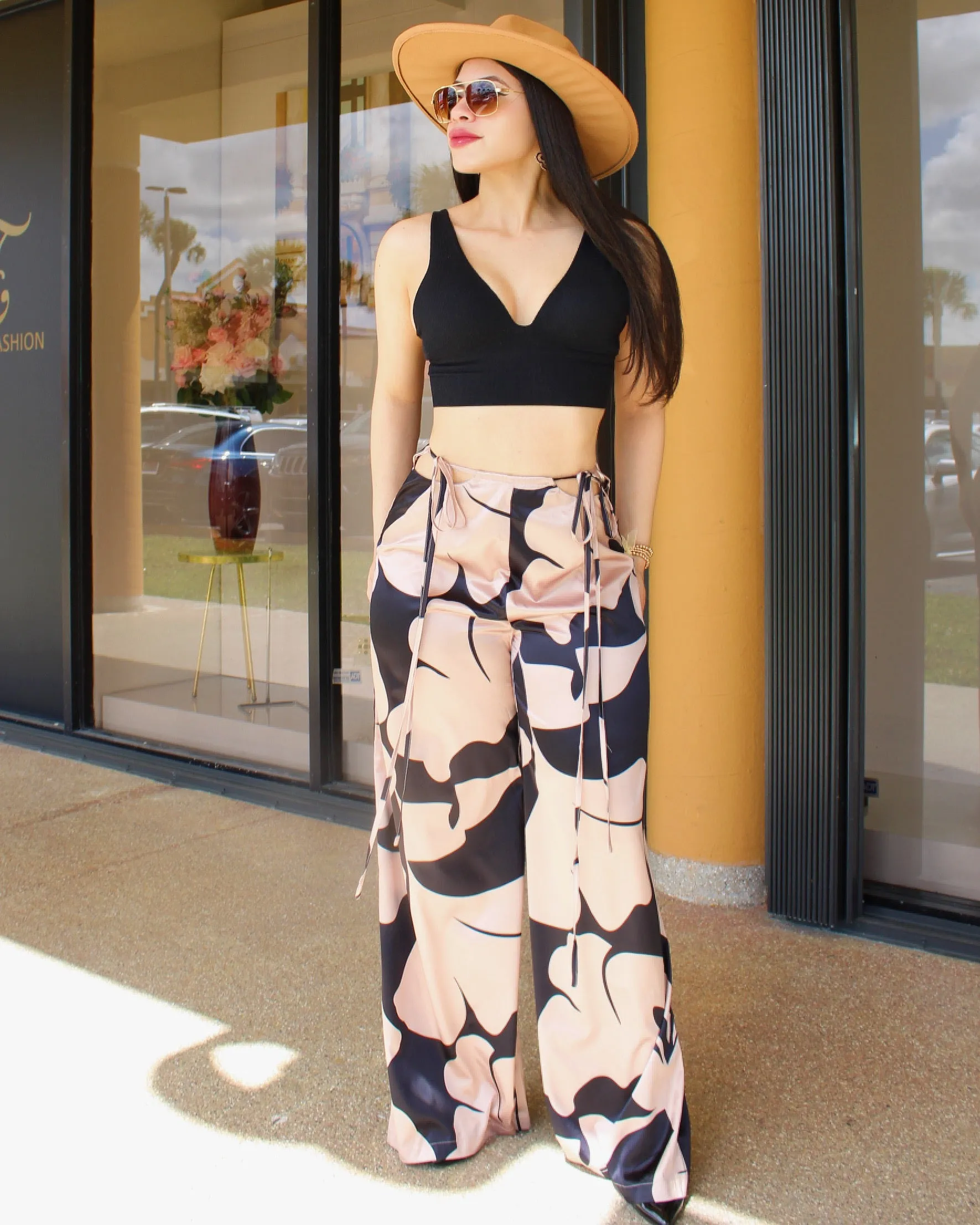 So Much Like Me Printed Black Palazzo Pants