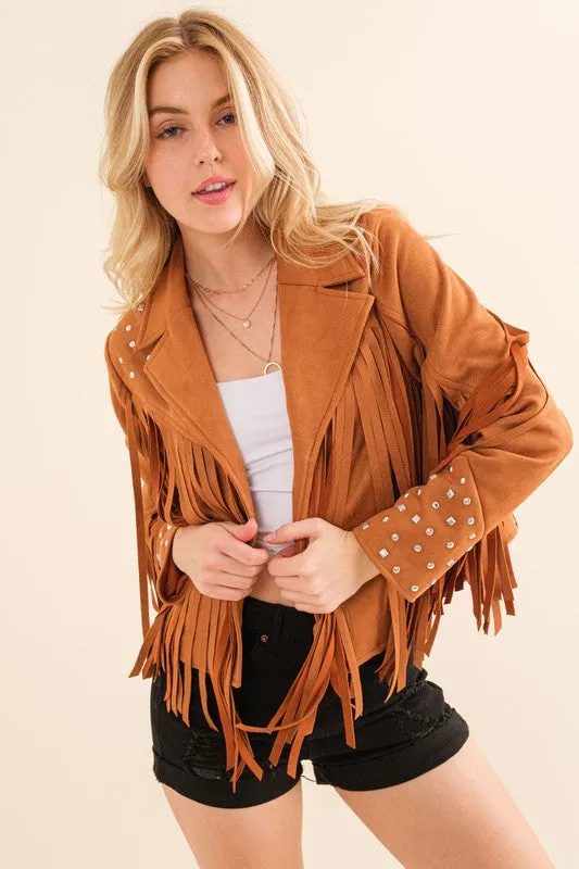 Studded Fringe Western Jacket (3 Colors)