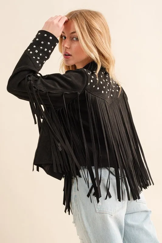 Studded Fringe Western Jacket (3 Colors)