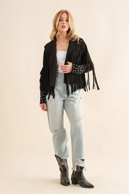 Studded Fringe Western Jacket (3 Colors)