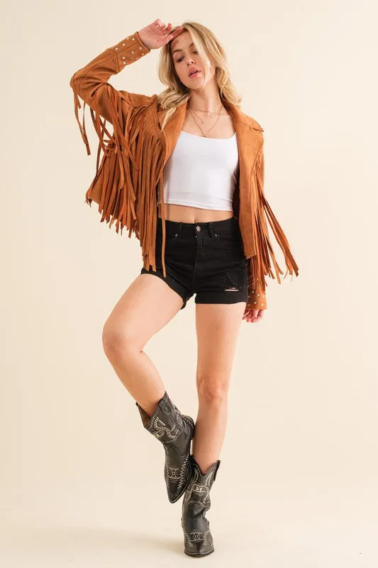 Studded Fringe Western Jacket (3 Colors)