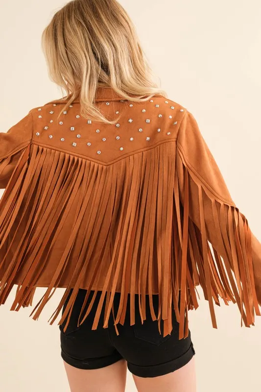 Studded Fringe Western Jacket (3 Colors)