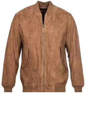 Suede Bomber Jacket Brown