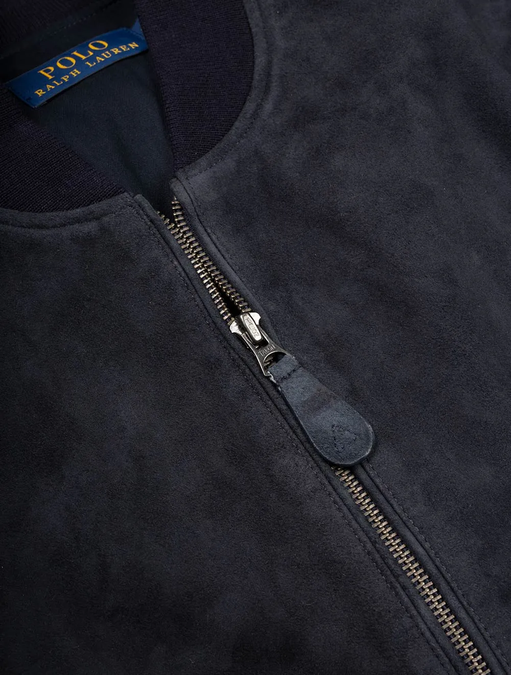 Suede Bomber Jacket Navy