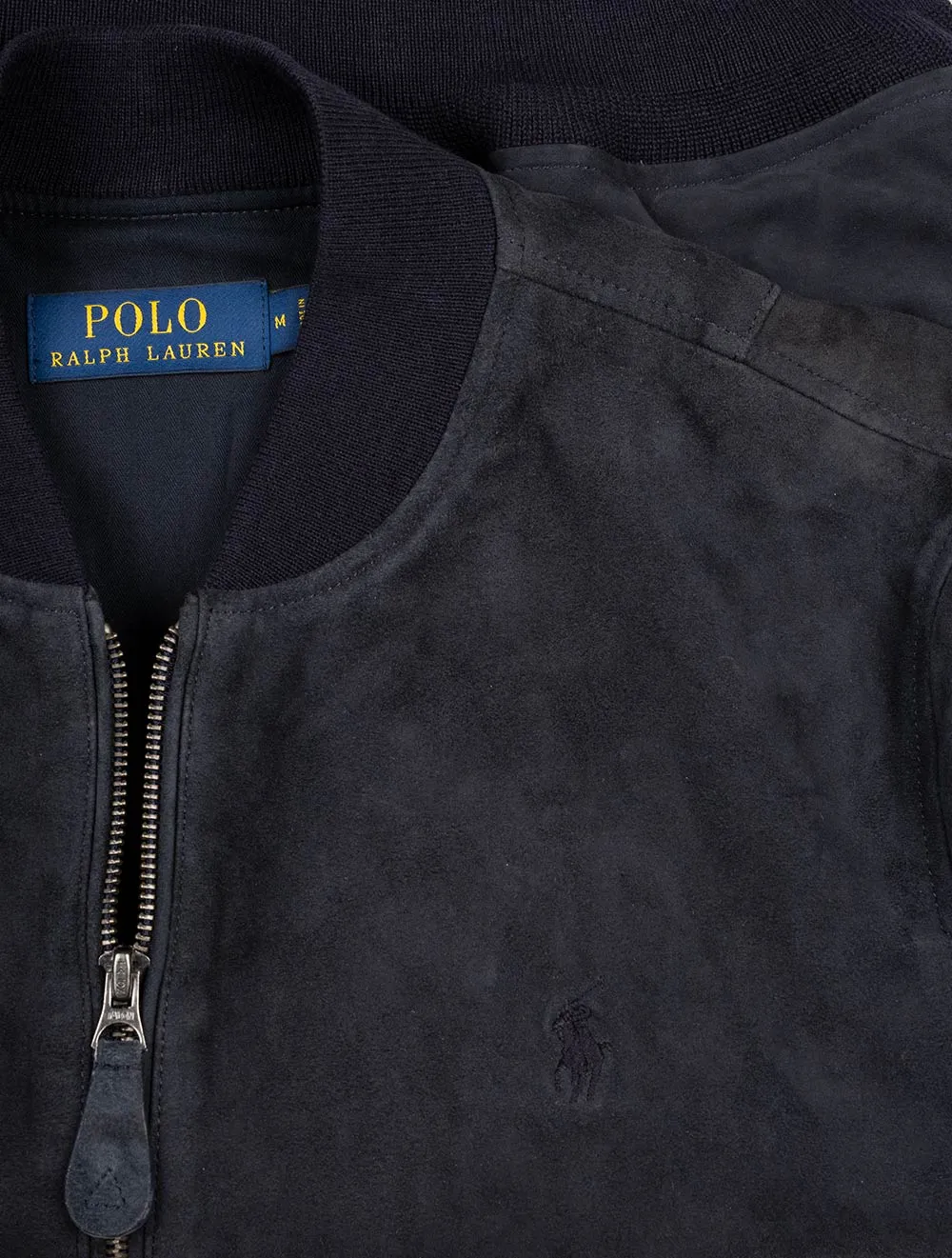 Suede Bomber Jacket Navy