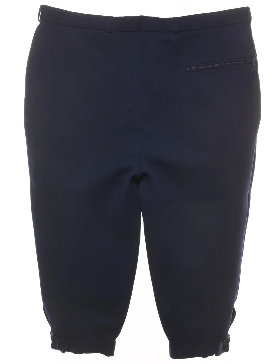 Tapered Navy Cropped Trousers - W35 L19