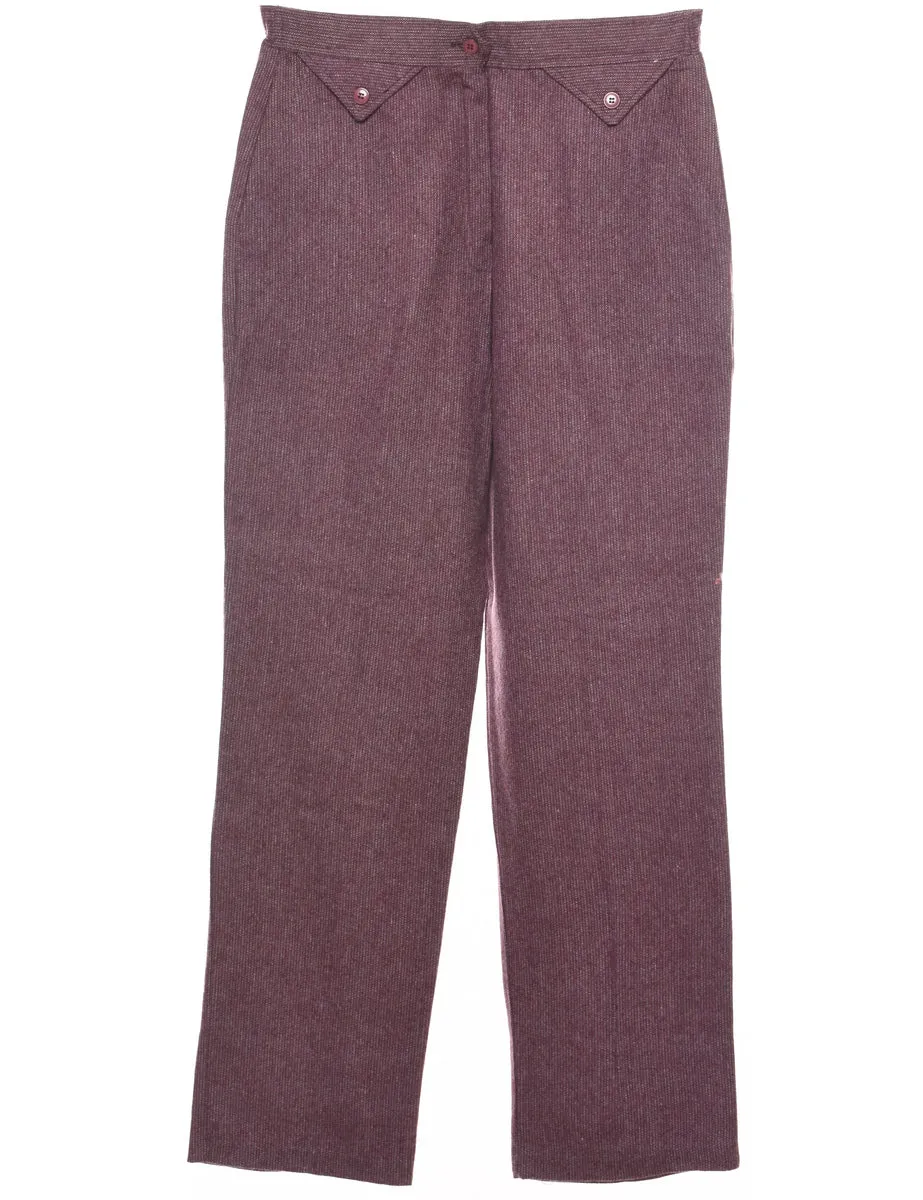 Tapered Plum Casual Trousers  - W30 L31