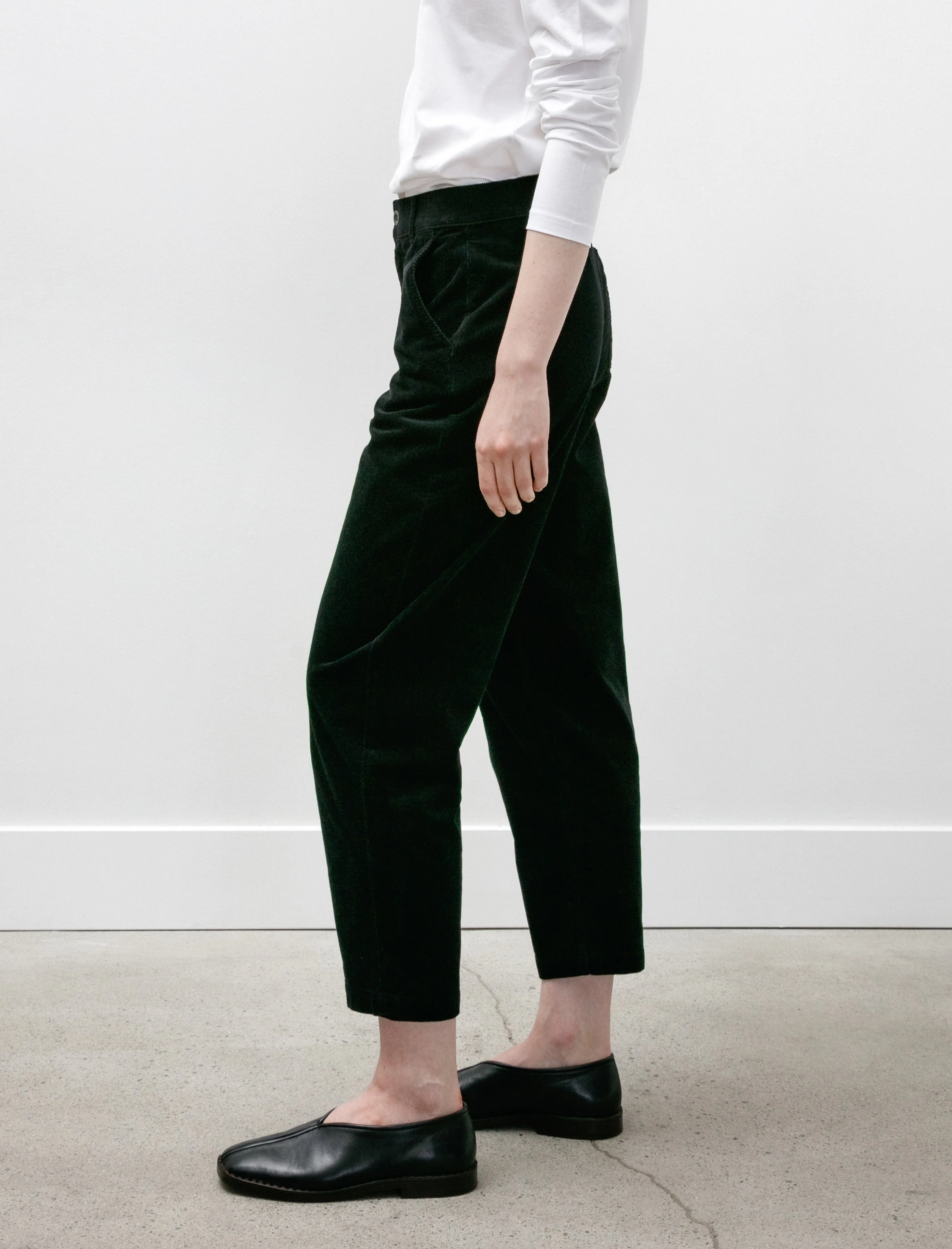 Tapered Trousers Corduroy Black