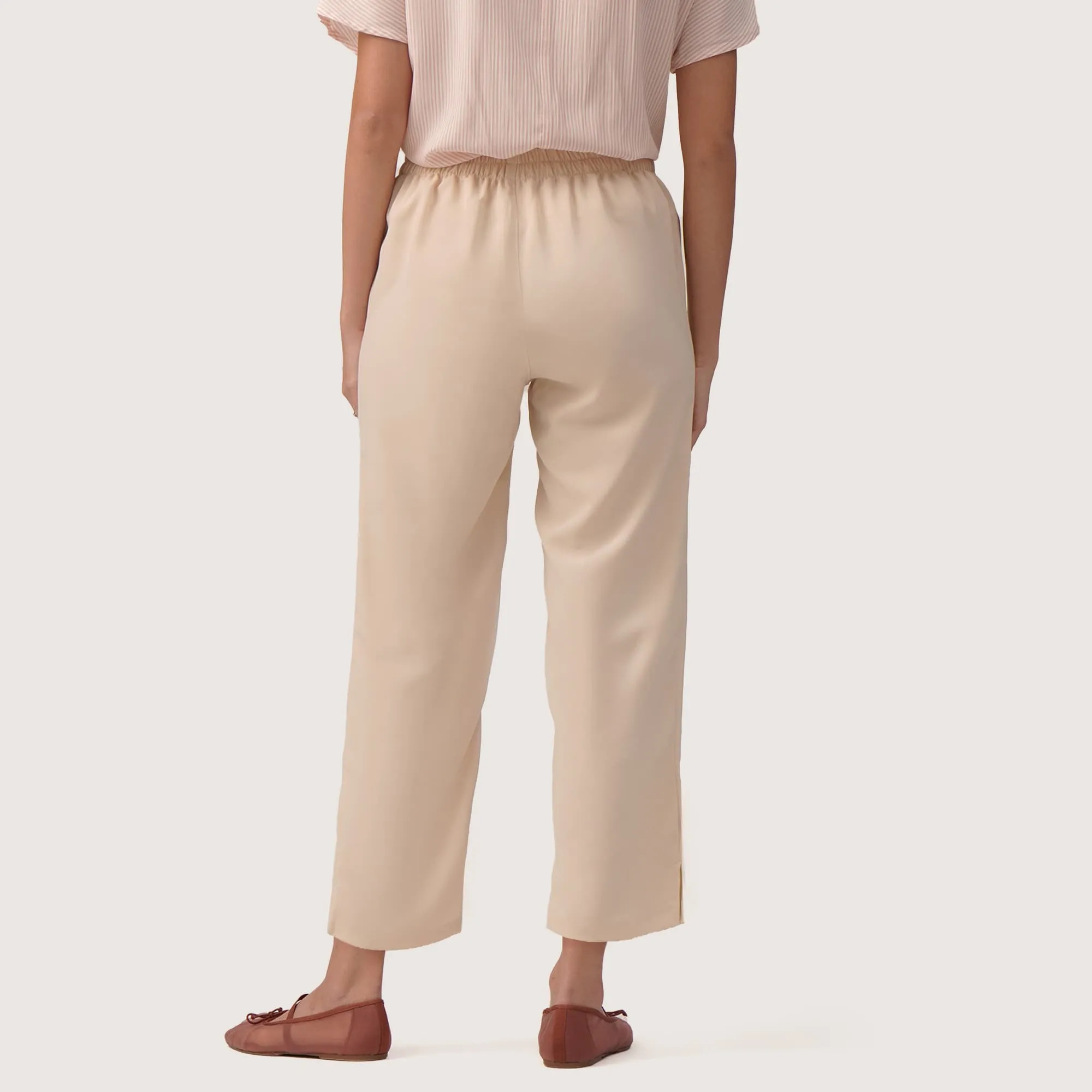 Tapered Trousers With Gartered Waist