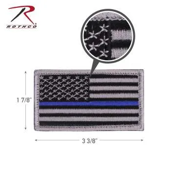 Thin Blue Line Police U.S. Flag Patch - Hook Back