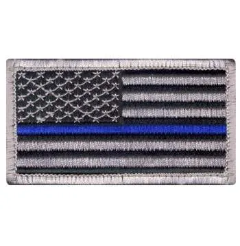 Thin Blue Line Police U.S. Flag Patch - Hook Back