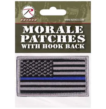 Thin Blue Line Police U.S. Flag Patch - Hook Back