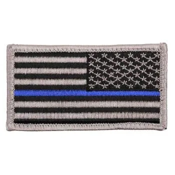 Thin Blue Line Police U.S. Flag Patch - Hook Back