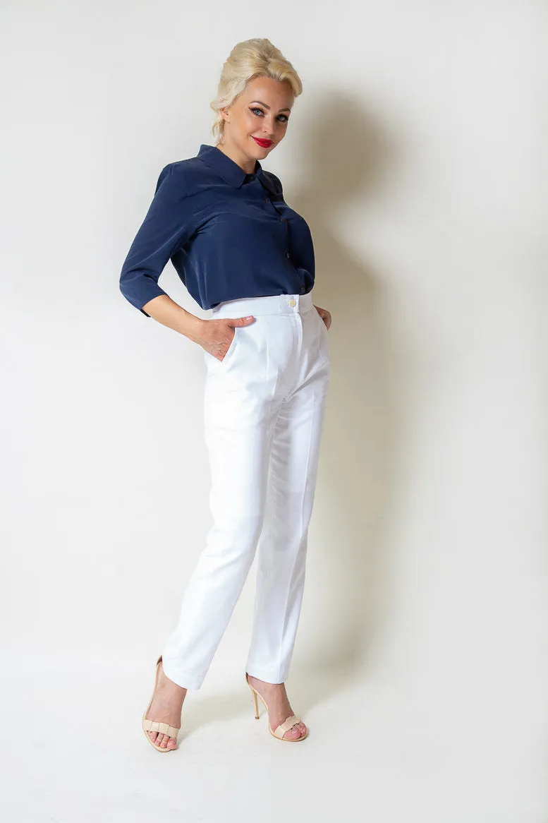 White Cotton Trousers