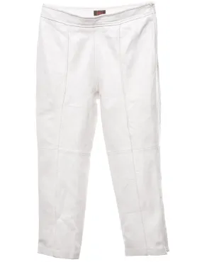 White Leather Trousers - W28 L22