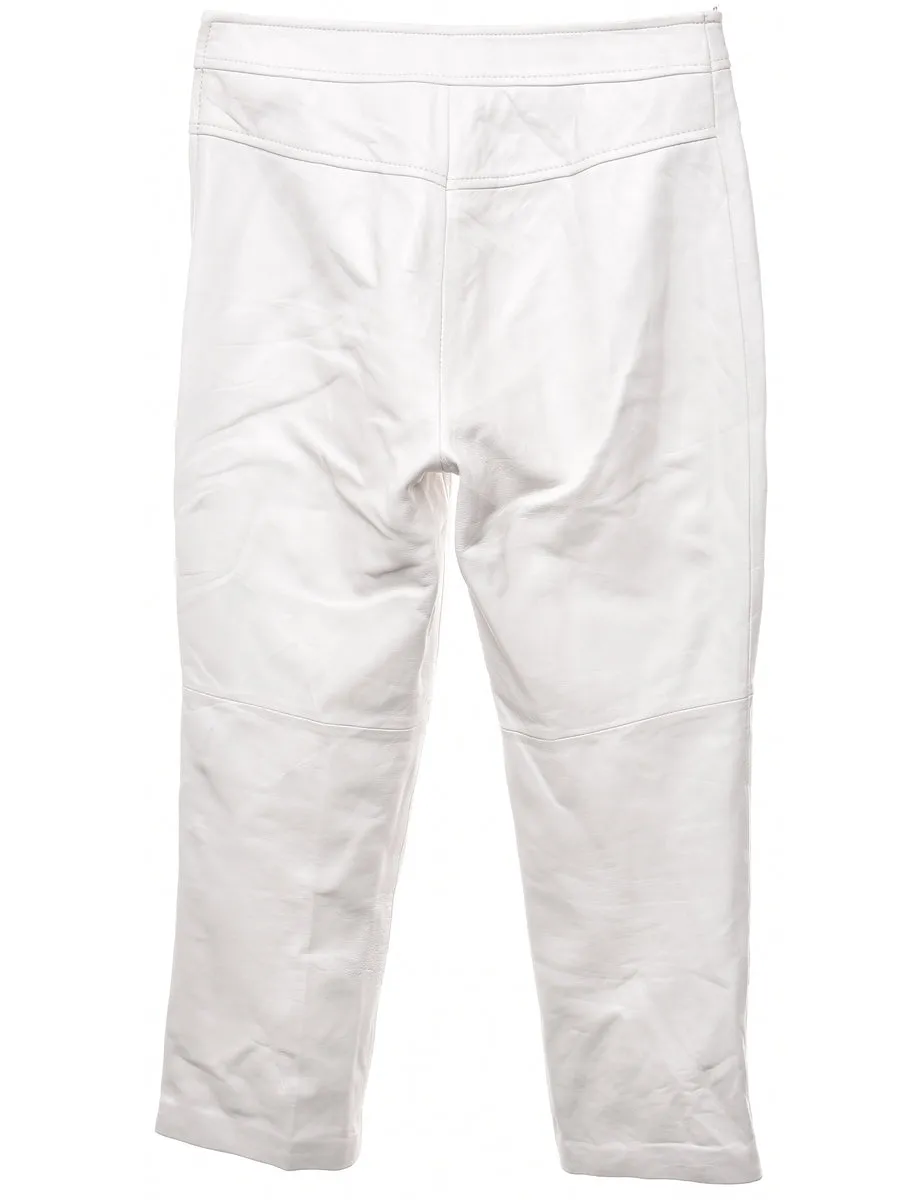 White Leather Trousers - W28 L22