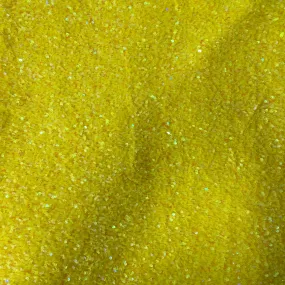 Yellow Iridescent Sequins Embroidered Stretch Velvet Rodeo Fabric