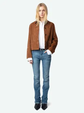 Zadig & Voltaire Lessa Suede Jacket in Cognac